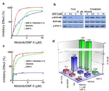 Cellular and enzymatic inhibition of wild-type and mutants by combination treatments. Nature. 2010 Jan 28;463(7280):501-6.